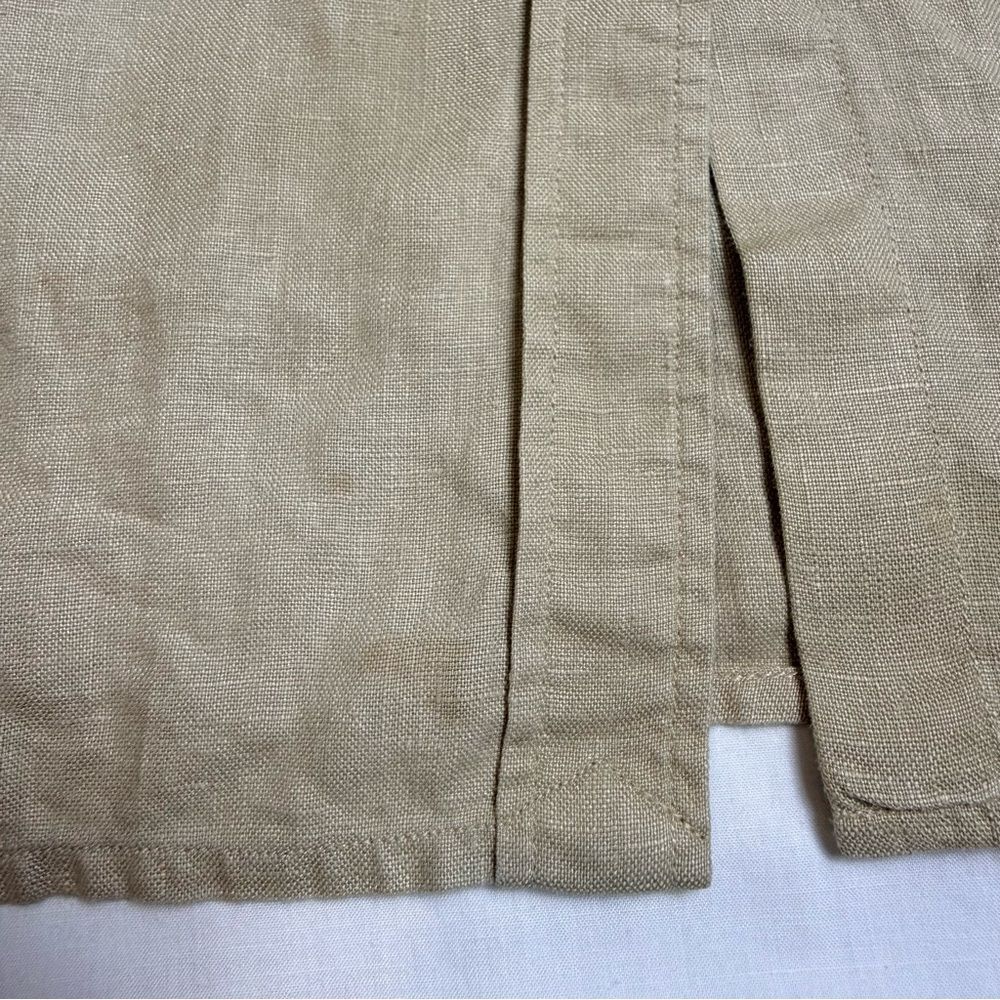 RALPH LAUREN Women’s 100% Linen Roll Tab Long Sleeve Button Down Shirt Tan XL - Picture 12 of 12